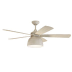 Craftmade Ventura 52'' 5-blade Indoor/outdoor (damp) Ceiling Fan In Cottage White W/ Cottage White/dark Driftwood Blades; Integrated Light Kit