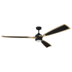 Craftmade VIA72FBSB3 Flat Black,Satin Brass Viva 72'' 3-blade Ceiling Fan In Flat Black/satin Brass W/ Flat Black Fabric Texture Abs Blades; Light Kit Included (optional) Image 1