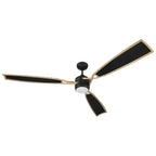 Craftmade VIA72FBSB3 Flat Black,Satin Brass Viva 72'' 3-blade Ceiling Fan In Flat Black/satin Brass W/ Flat Black Fabric Texture Abs Blades; Light Kit Included (optional) Image 9