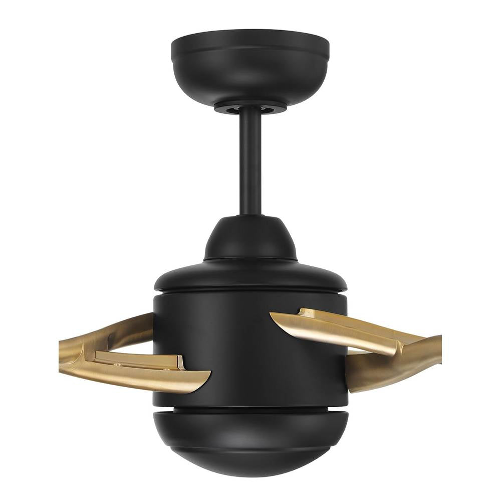 Craftmade VIA72FBSB3 Flat Black,Satin Brass Viva 72'' 3-blade Ceiling Fan In Flat Black/satin Brass W/ Flat Black Fabric Texture Abs Blades; Light Kit Included (optional) Image 2
