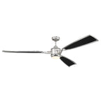 Craftmade Viva 72'' 3-blade Ceiling Fan In Flat Black/satin Brass W/ Flat Black Fabric Texture Abs Blades; Light Kit Included (optional)