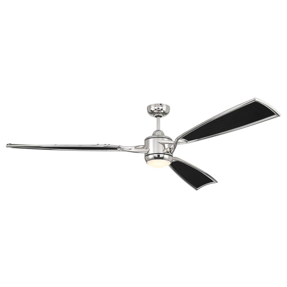Craftmade Viva 72'' 3-blade Ceiling Fan In Flat Black/satin Brass W/ Flat Black Fabric Texture Abs Blades; Light Kit Included (optional)