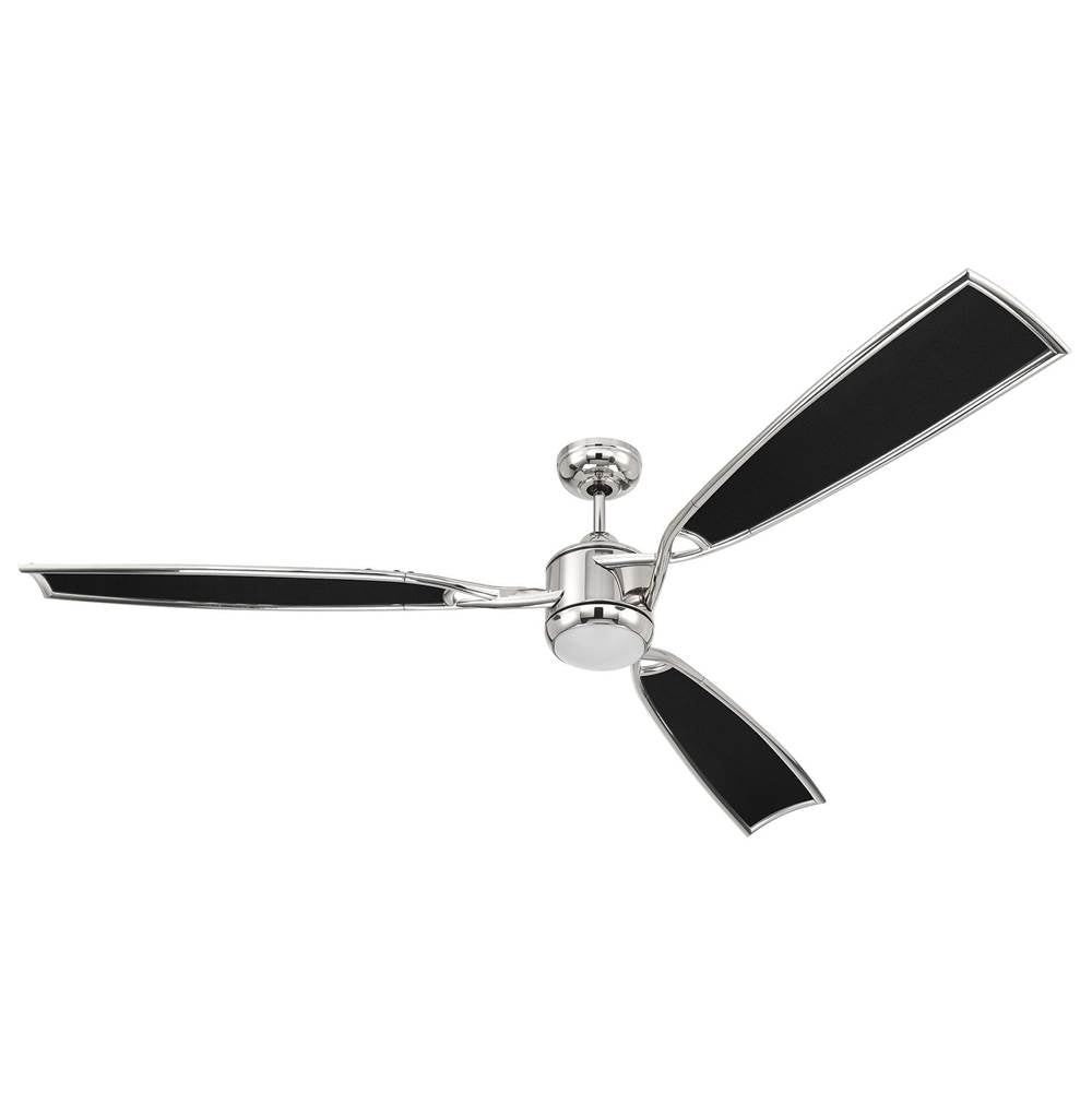 Craftmade VIA72PLN3 Polished Nickel Viva 72'' 3-blade Ceiling Fan In Polished Nickel W/ Flat Black Fabric Texture Abs Blades; Light Kit Included (optional) Image 9