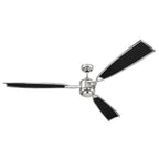 Craftmade VIA72PLN3 Polished Nickel Viva 72'' 3-blade Ceiling Fan In Polished Nickel W/ Flat Black Fabric Texture Abs Blades; Light Kit Included (optional) Image 3