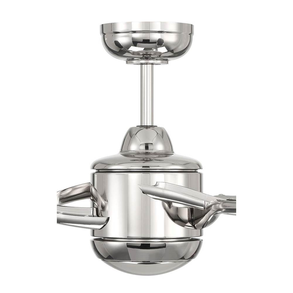 Craftmade VIA72PLN3 Polished Nickel Viva 72'' 3-blade Ceiling Fan In Polished Nickel W/ Flat Black Fabric Texture Abs Blades; Light Kit Included (optional) Image 2