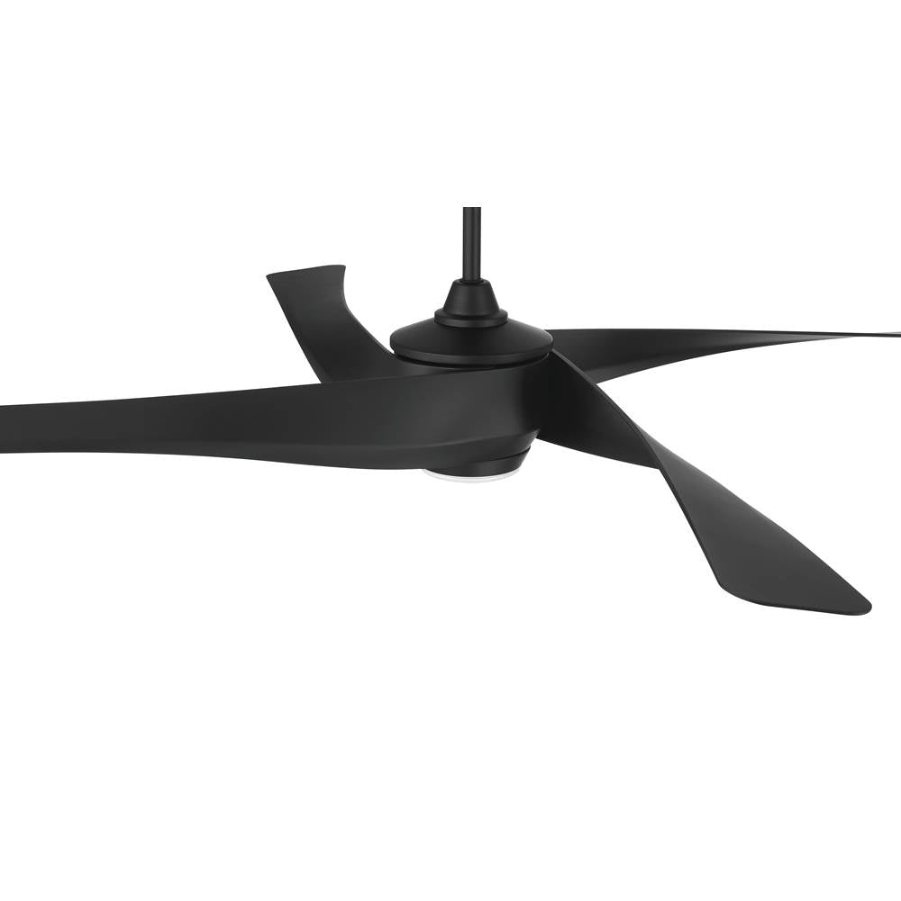 Craftmade VNN58FB4 Flat Black Venn 58'' 4-blade Indoor/outdoor (damp) Ceiling Fan In Flat Black W/ Flat Black Blades; Light Kit Optional (sold Separately) Image 5