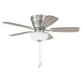 Craftmade Wheeler 42'' 5-blade 2-light Bowl Ceiling Fan In Brushed Polished Nickel W/ Driftwood/walnut Blades; Light Kit Included (optional)