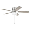 Craftmade Wheeler 52'' 5-blade 2-light Bowl Ceiling Fan In Brushed Polished Nickel W/ Driftwood/walnut Blades; Light Kit Included (optional)