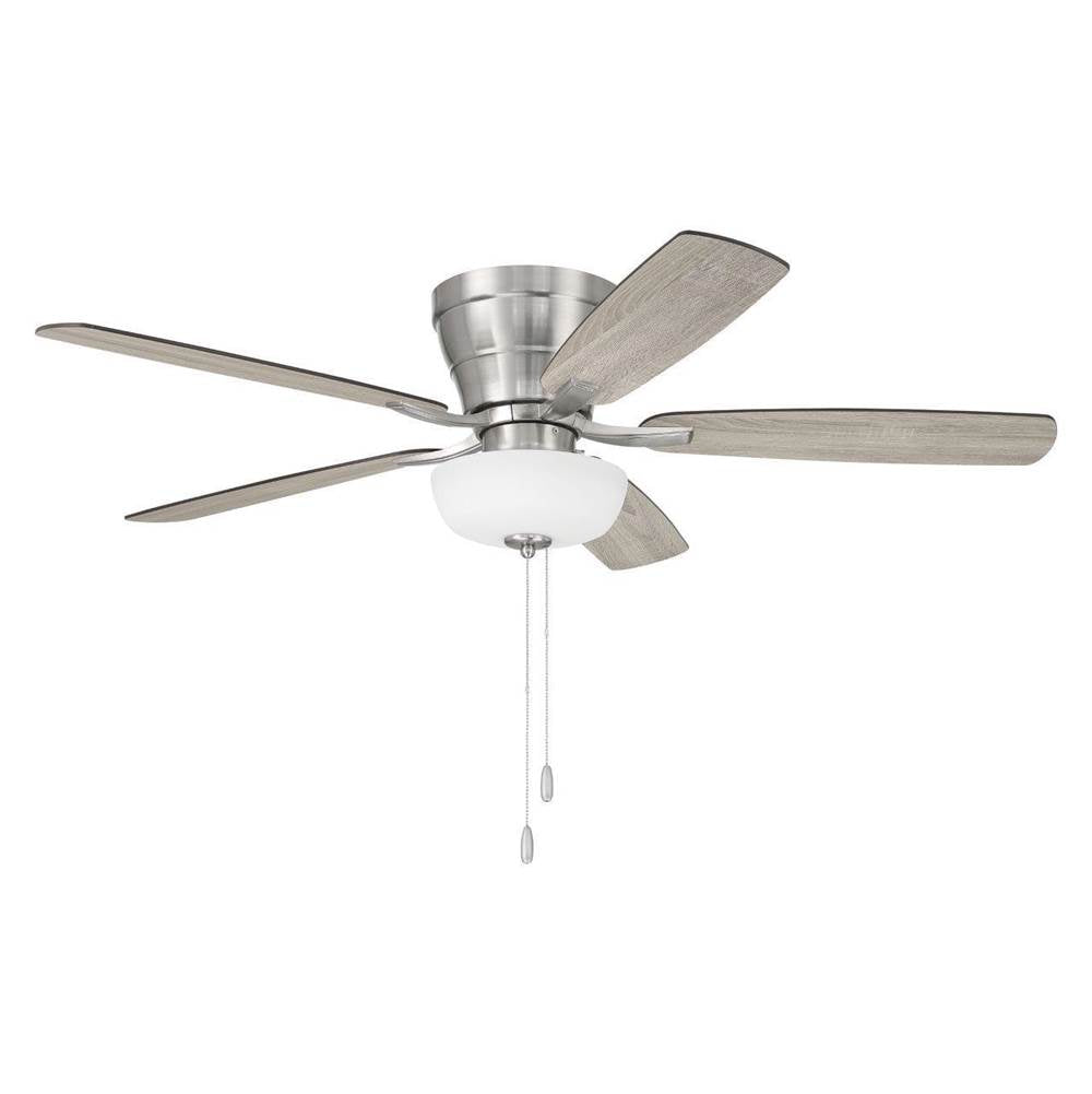 Craftmade Wheeler 52'' 5-blade 2-light Bowl Ceiling Fan In Brushed Polished Nickel W/ Driftwood/walnut Blades; Light Kit Included (optional)