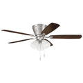 Craftmade Wheeler 52'' 5-blade 3-light Ceiling Fan In Brushed Polished Nickel W/ Driftwood/walnut Blades; Integrated Light Kit