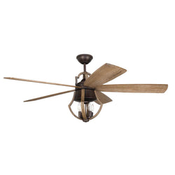 Craftmade WIN56ABZWP5 Aged Bronze Brushed Winton 56'' 5-blade Ceiling Fan In Aged Bronze Brushed W/ Weathered Pine Blades; Integrated Light Kit Image 1