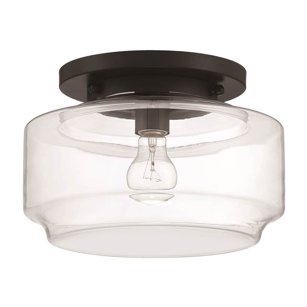 Craftmade X3112-FB Flat Black Peri 1 Light 12'' Flushmount In Flat Black Image 1