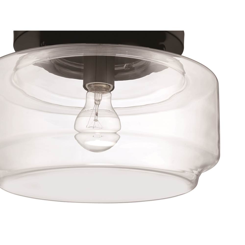 Craftmade X3112-FB Flat Black Peri 1 Light 12'' Flushmount In Flat Black Image 2