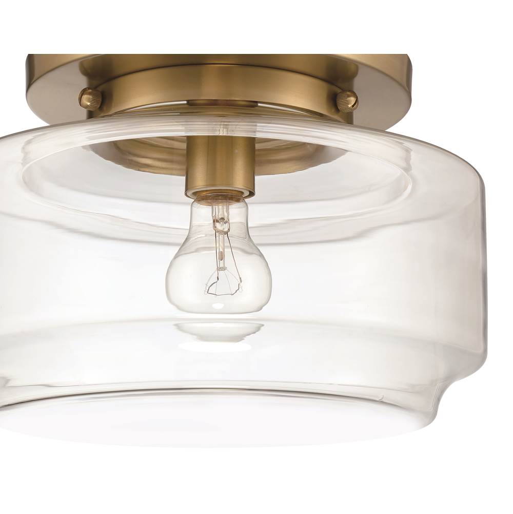 Craftmade X3112-SB Satin Brass Peri 1 Light 12'' Flushmount In Satin Brass Image 2