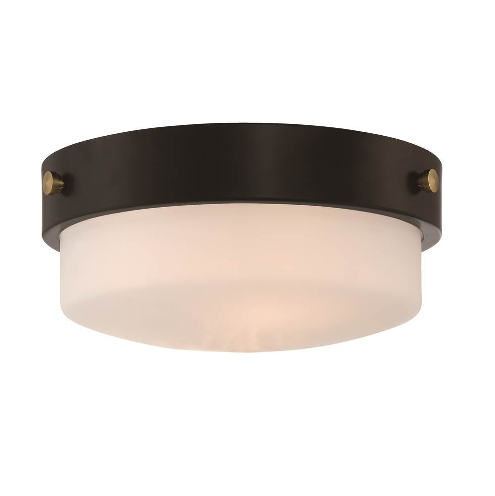 Craftmade Oak Street Oak Street 2 Light 12'' Flushmount In Flat Black