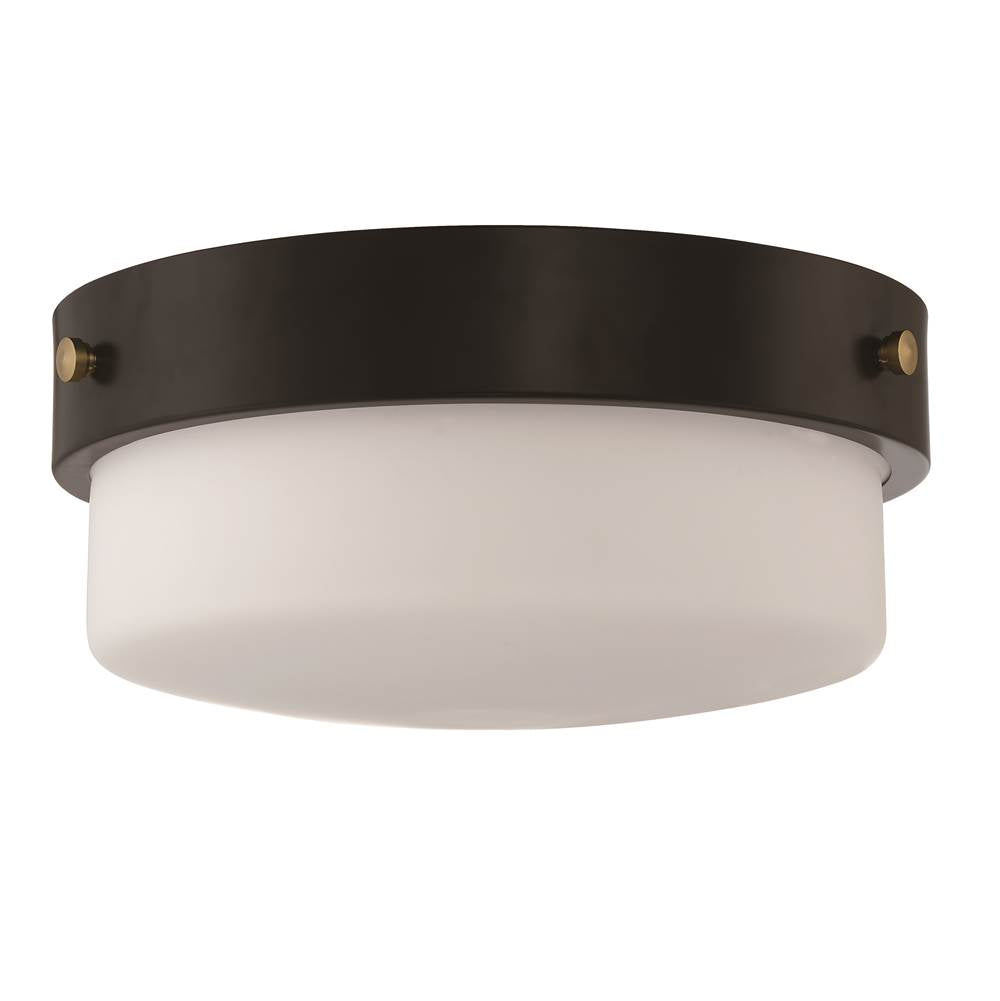 Craftmade X3214-FB Flat Black Oak Street 2 Light 13'' Flushmount In Flat Black Image 1