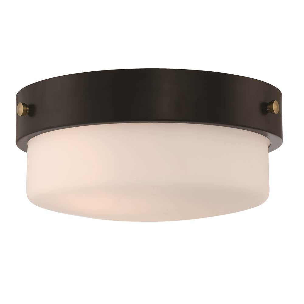 Craftmade Oak Street Oak Street 2 Light 13'' Flushmount In Flat Black