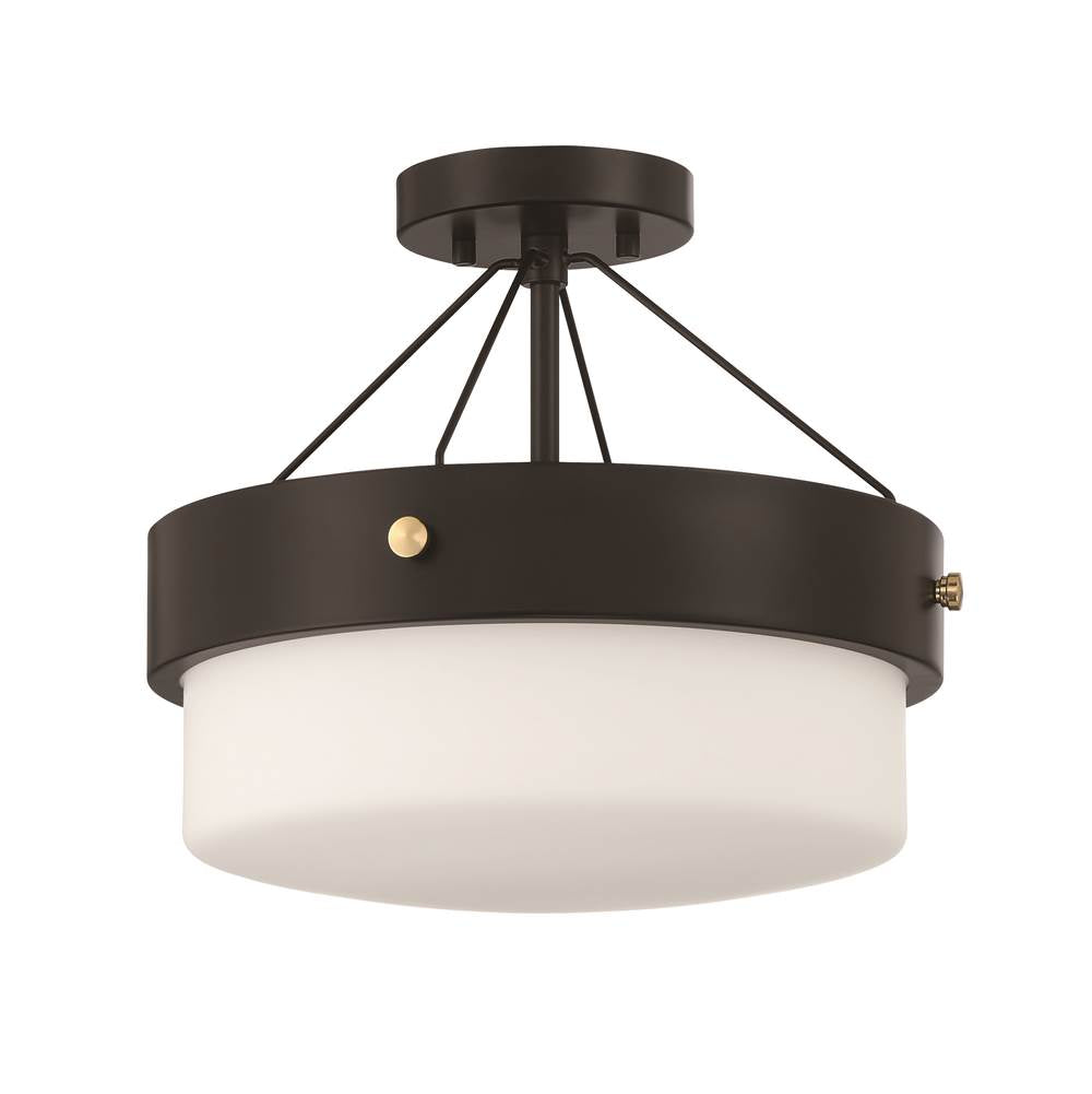 Craftmade Oak Street Oak Street 2 Light Convertible Semi Flush In Flat Black