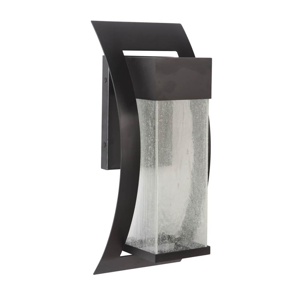 Craftmade  Straight Glass Cast 1 Light Medium Outdoor Wall Lantern In Textured Black