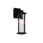 Craftmade Pyrmont 1 Light Small Outdoor Wall Lantern In Midnight With Clear Hammered Glass