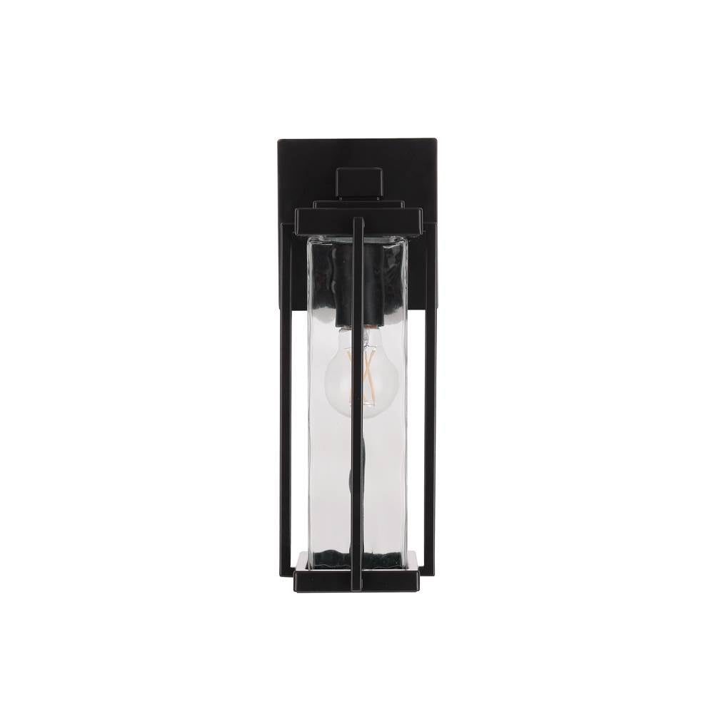 Craftmade Z2604-MN Midnight Pyrmont 1 Light Small Outdoor Wall Lantern In Midnight With Clear Hammered Glass Image 9