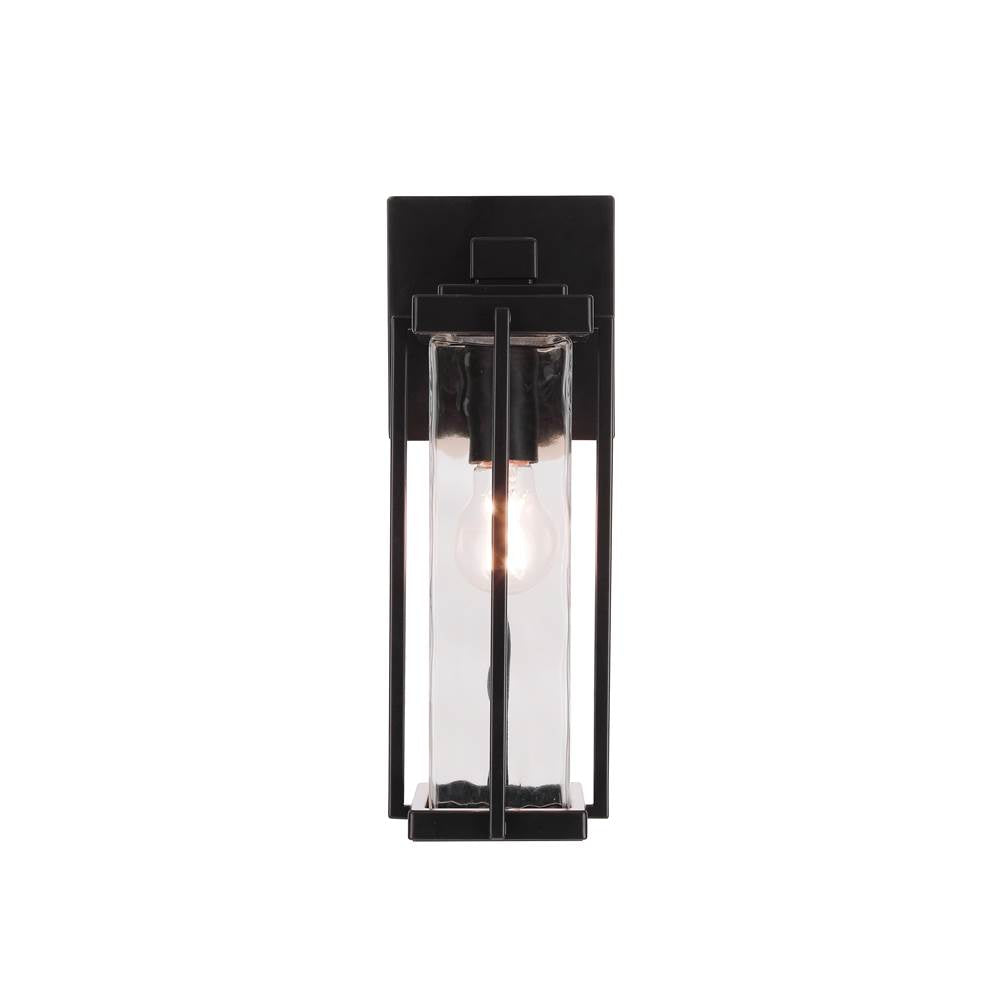 Craftmade Z2604-MN Midnight Pyrmont 1 Light Small Outdoor Wall Lantern In Midnight With Clear Hammered Glass Image 8