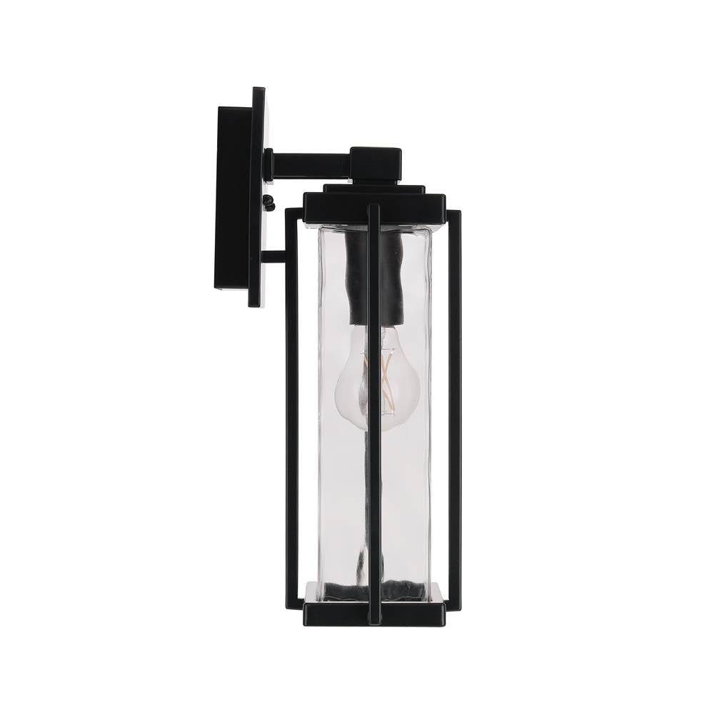 Craftmade Z2604-MN Midnight Pyrmont 1 Light Small Outdoor Wall Lantern In Midnight With Clear Hammered Glass Image 7