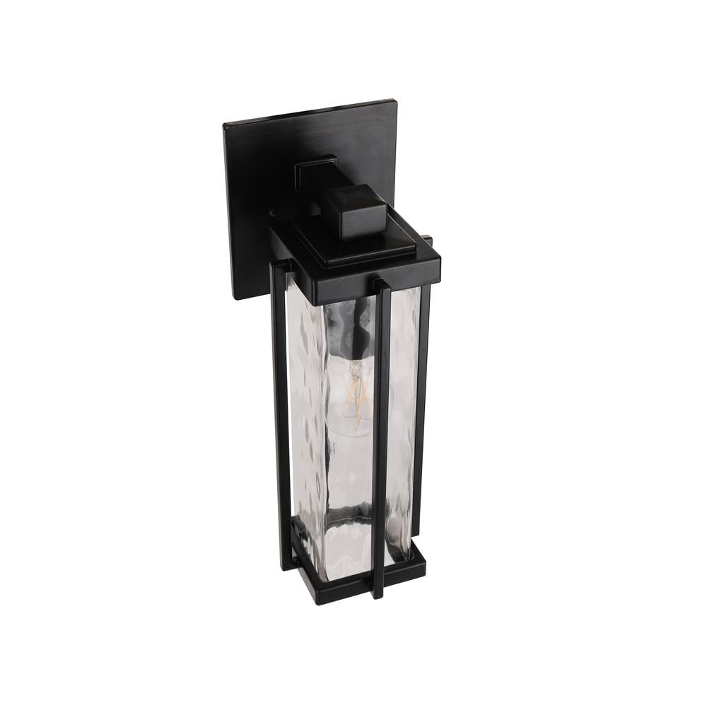 Craftmade Z2604-MN Midnight Pyrmont 1 Light Small Outdoor Wall Lantern In Midnight With Clear Hammered Glass Image 6