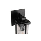 Craftmade Z2604-MN Midnight Pyrmont 1 Light Small Outdoor Wall Lantern In Midnight With Clear Hammered Glass Image 5