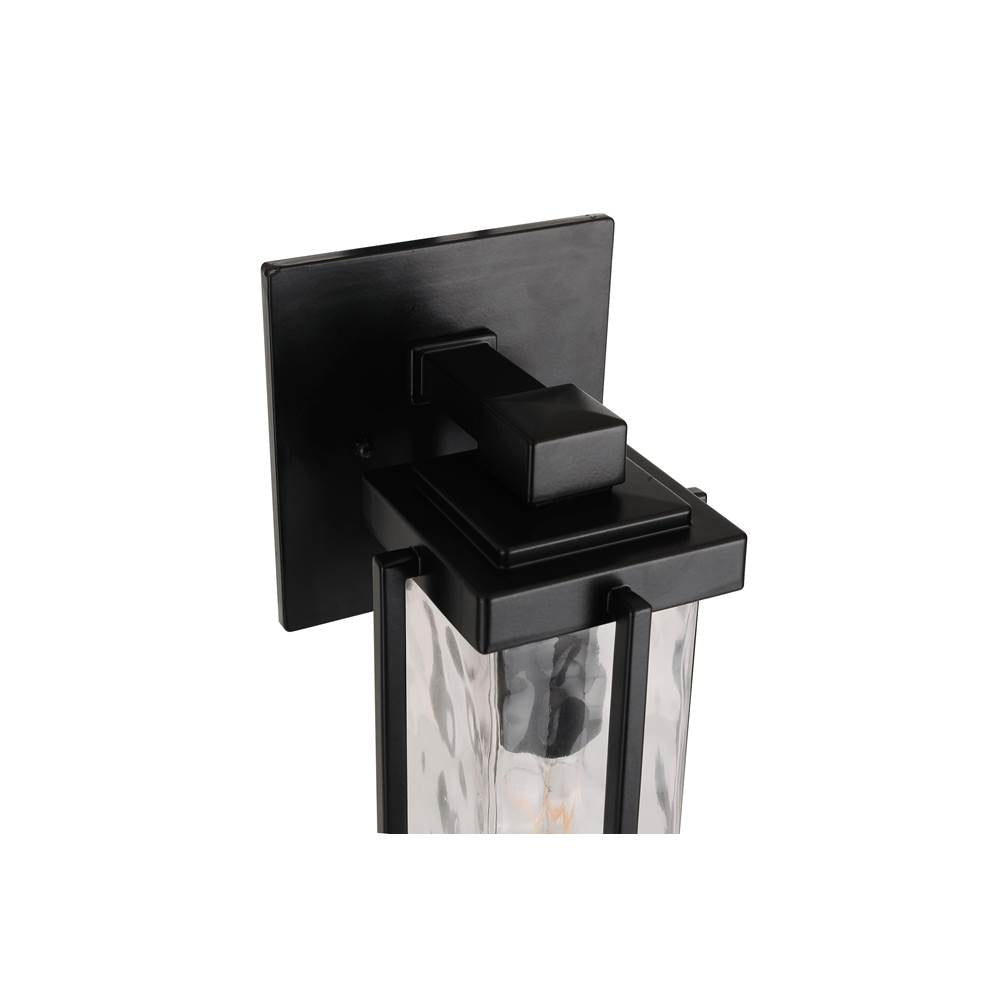 Craftmade Z2604-MN Midnight Pyrmont 1 Light Small Outdoor Wall Lantern In Midnight With Clear Hammered Glass Image 5