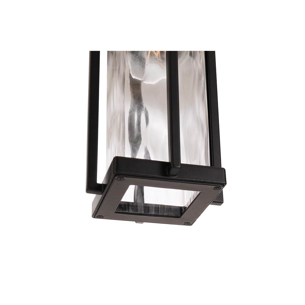 Craftmade Z2604-MN Midnight Pyrmont 1 Light Small Outdoor Wall Lantern In Midnight With Clear Hammered Glass Image 3