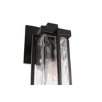 Craftmade Z2604-MN Midnight Pyrmont 1 Light Small Outdoor Wall Lantern In Midnight With Clear Hammered Glass Image 2