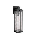 Craftmade Z2614-MN Midnight Pyrmont 1 Light Medium Outdoor Wall Lantern In Midnight With Clear Hammered Glass Image 1