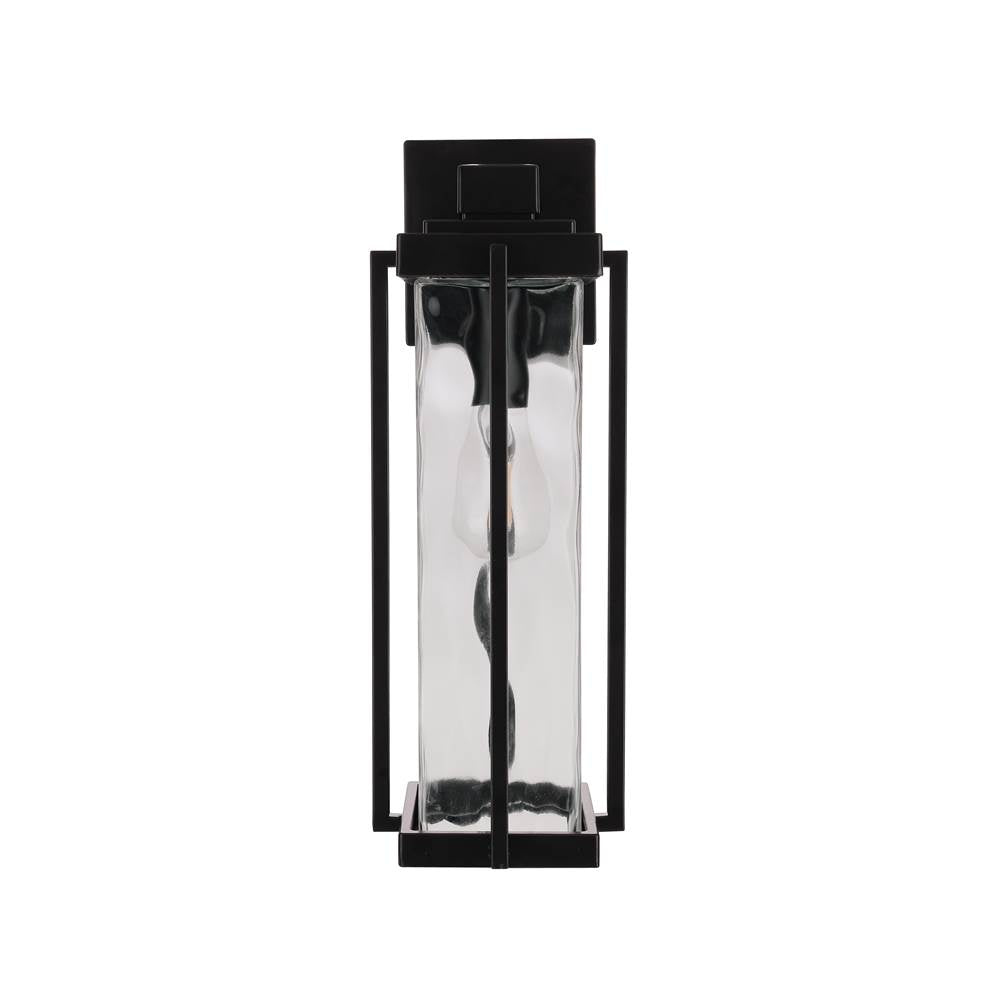 Craftmade Z2614-MN Midnight Pyrmont 1 Light Medium Outdoor Wall Lantern In Midnight With Clear Hammered Glass Image 9