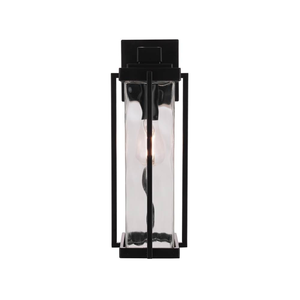 Craftmade Z2614-MN Midnight Pyrmont 1 Light Medium Outdoor Wall Lantern In Midnight With Clear Hammered Glass Image 8