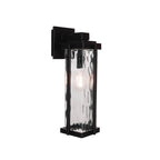 Craftmade Z2614-MN Midnight Pyrmont 1 Light Medium Outdoor Wall Lantern In Midnight With Clear Hammered Glass Image 7