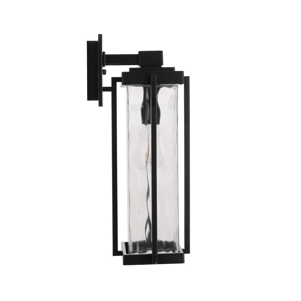 Craftmade Z2614-MN Midnight Pyrmont 1 Light Medium Outdoor Wall Lantern In Midnight With Clear Hammered Glass Image 5