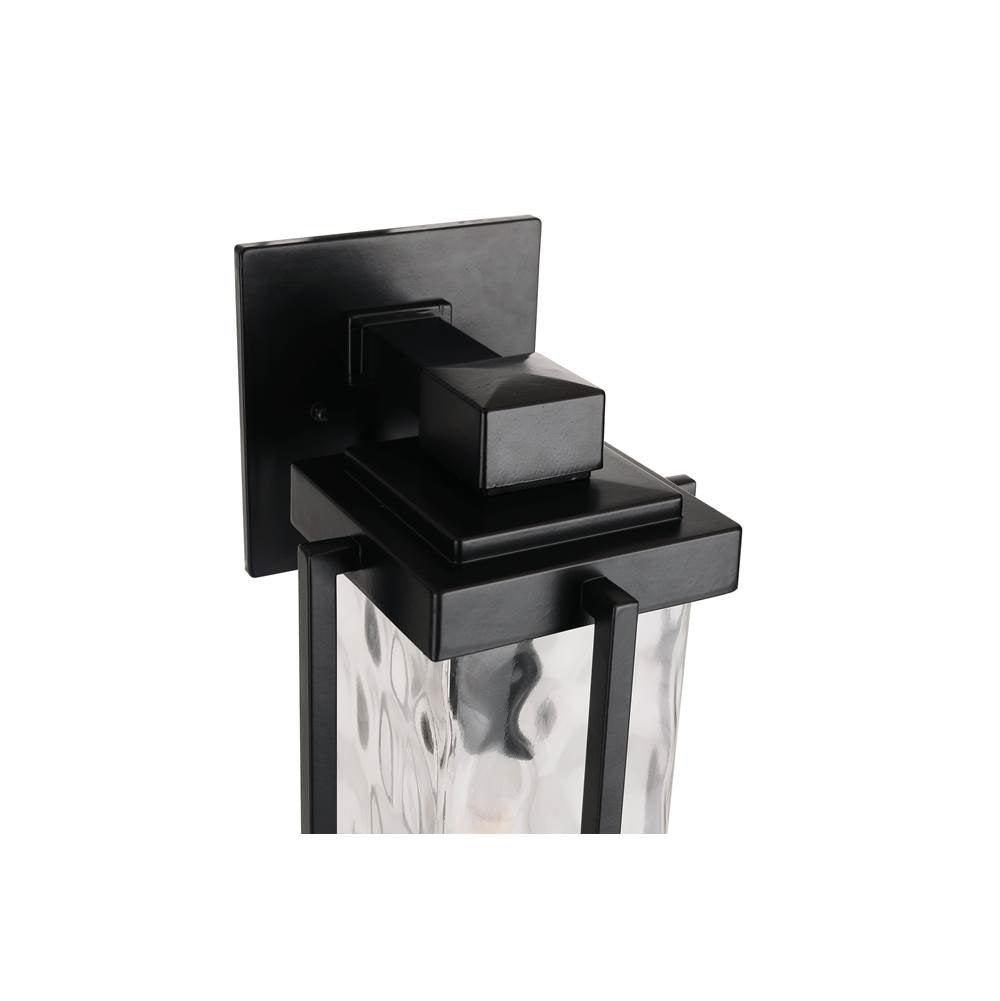Craftmade Z2614-MN Midnight Pyrmont 1 Light Medium Outdoor Wall Lantern In Midnight With Clear Hammered Glass Image 3