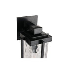 Craftmade Z2614-MN Midnight Pyrmont 1 Light Medium Outdoor Wall Lantern In Midnight With Clear Hammered Glass Image 3