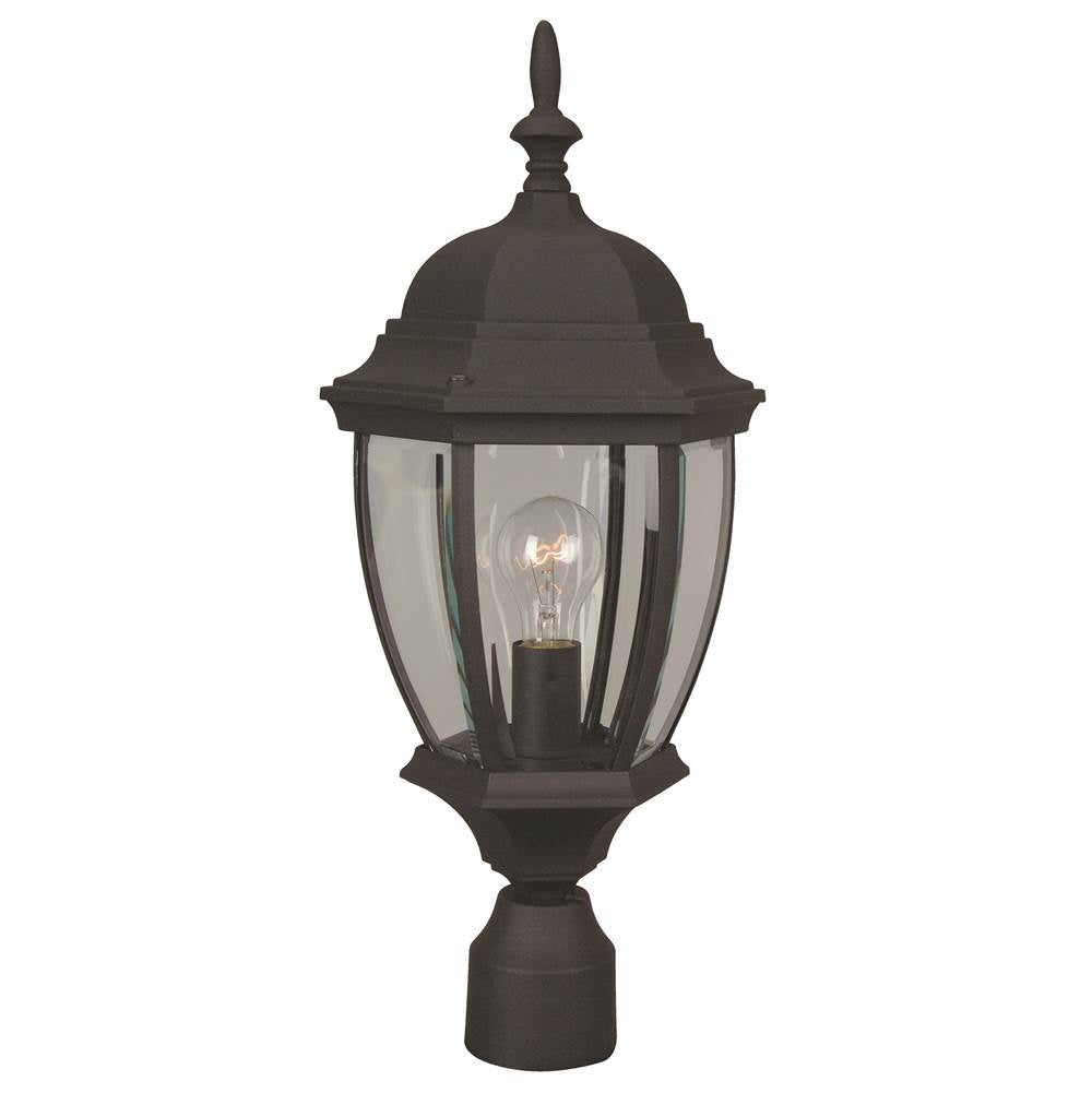 Craftmade Bent Glass Cast Bent Glass Cast 1 Light Outdoor Post Mount In Textured Black
