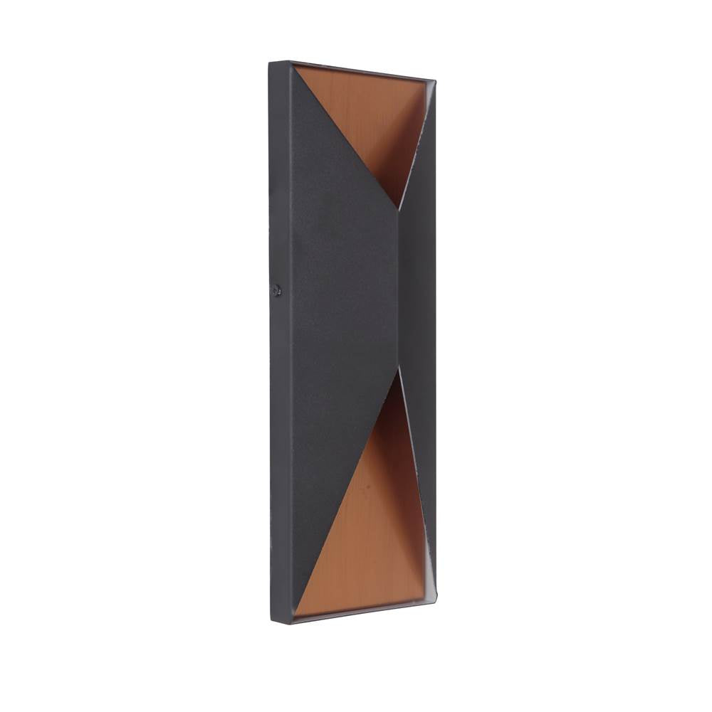 Craftmade Z3412-TBSB-LED Textured Black,Satin Brass Peak 2 Light Medium Led Outdoor Pocket Sconce In Textured Black/satin Brass Image 1