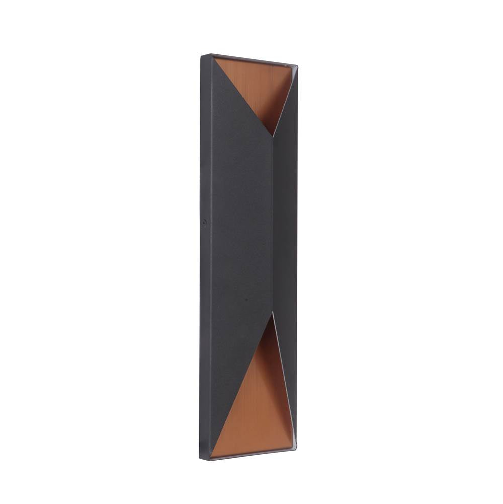 Craftmade Z3422-TBSB-LED Textured Black,Satin Brass Peak 2 Light Large Led Outdoor Pocket Sconce In Textured Black/satin Brass Image 1