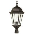 Craftmade  Straight Glass Cast 3 Light Outdoor Post Mount In Textured Black