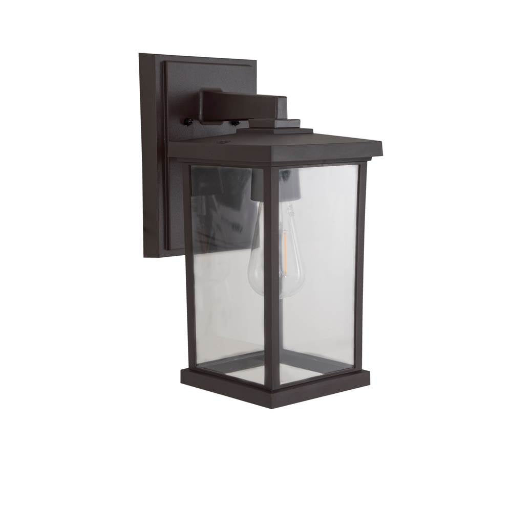 Craftmade Resilience 1 Light Medium Outdoor Wall Lantern In Bronze, Clear Lens