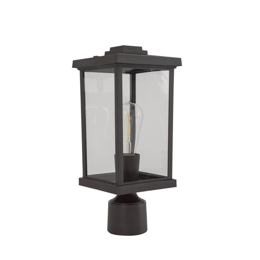 Craftmade Resilience 1 Light Outdoor Post Mount In Bronze, Clear Lens