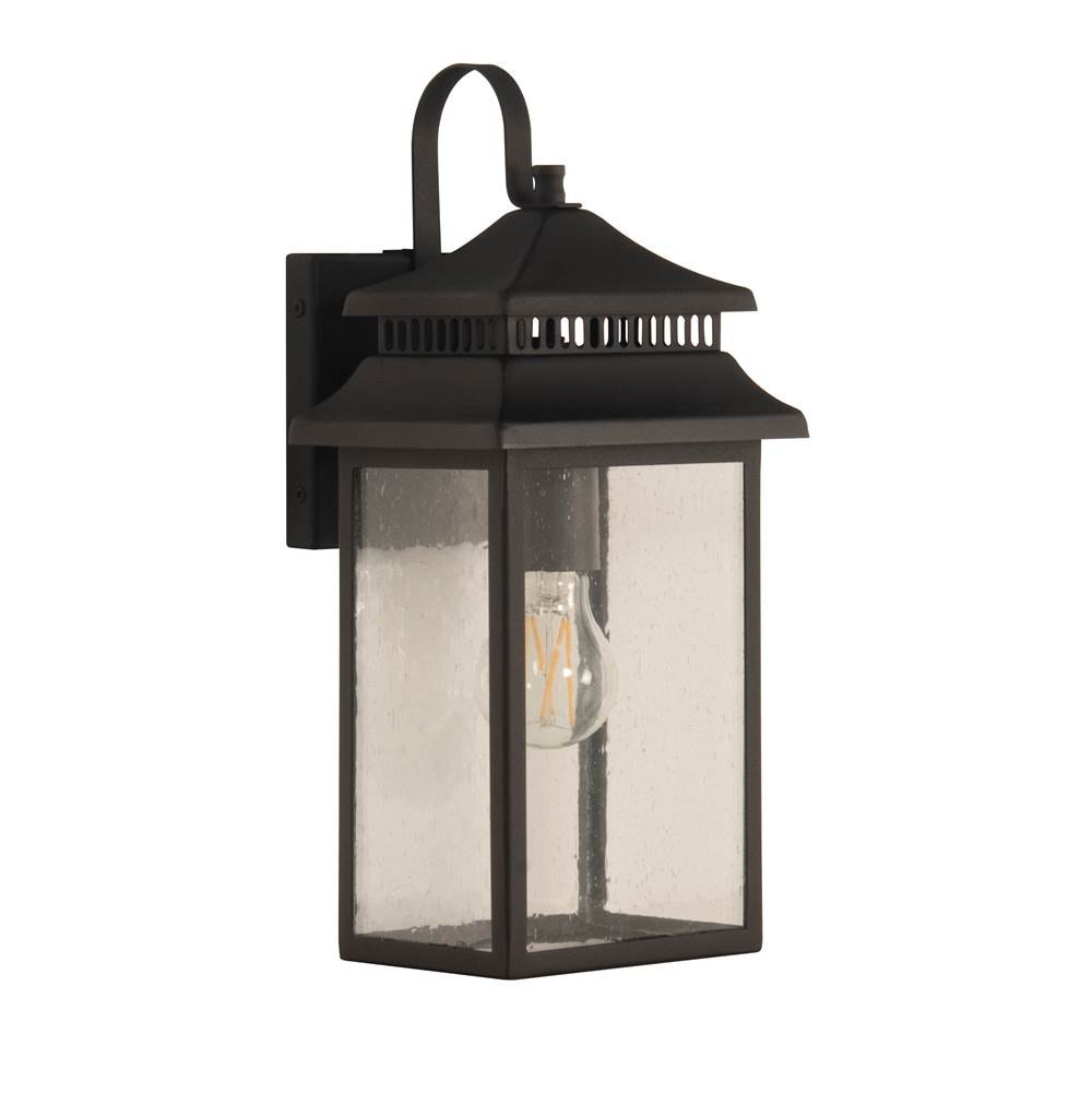 Craftmade ZA3104-TB Textured Black Crossbend 1 Light Small Outdoor Wall Lantern In Textured Black Image 1
