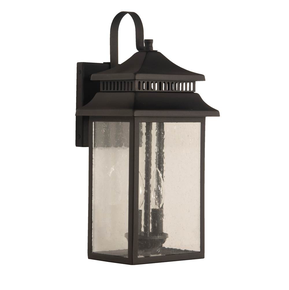 Craftmade ZA3114-TB Textured Black Crossbend 2 Light Medium Outdoor Wall Lantern In Textured Black Image 1