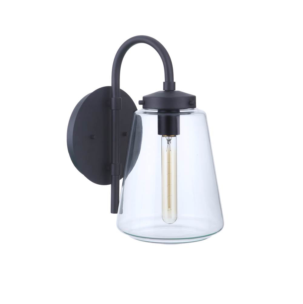 Craftmade ZA3814-MN Midnight Laclede 1 Light Medium Outdoor Wall Lantern In Midnight Image 1