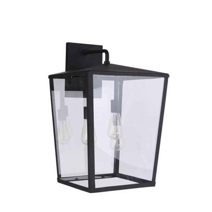 Craftmade Olsen 3 Light Extra Large Outdoor Wall Lantern In Midnight