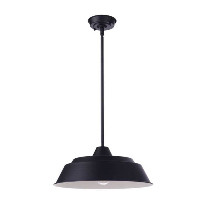 Craftmade Landmark 1 Light 15'' Outdoor Pendant In Midnight
